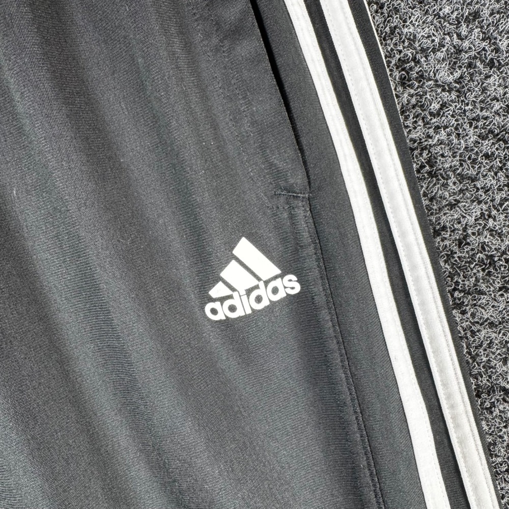 Adidas Primegreen Track Pants Men Large Black White 3-Stripe Zipper Ankle Jogger - Picture 4 of 8